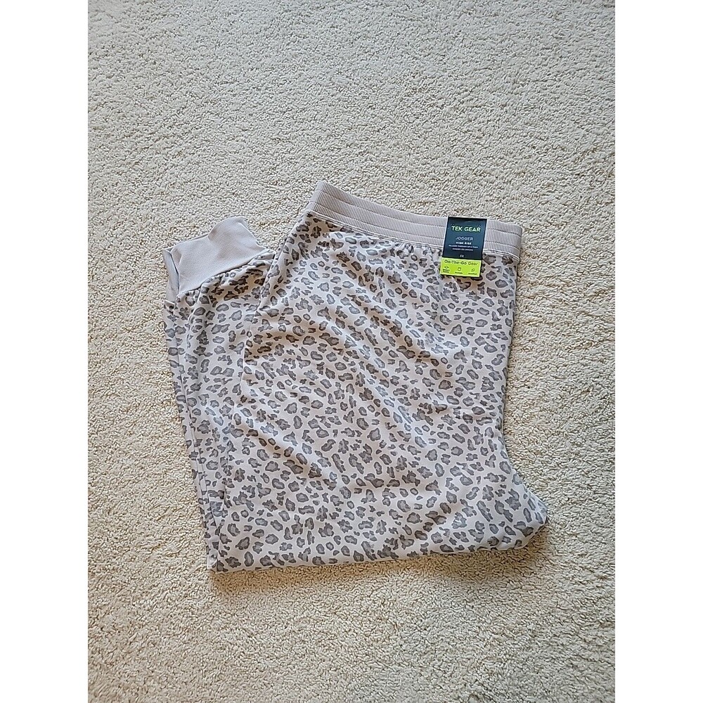 Womens NWT Tek Gear Jogger High Rise Size 3X Animal Print Soft Comfy Lounge